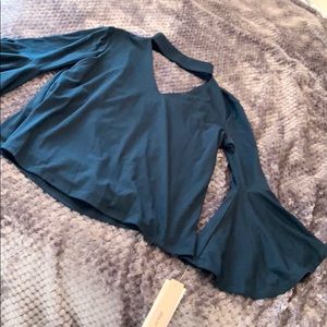 NWT teal blouse with flowy sleeves